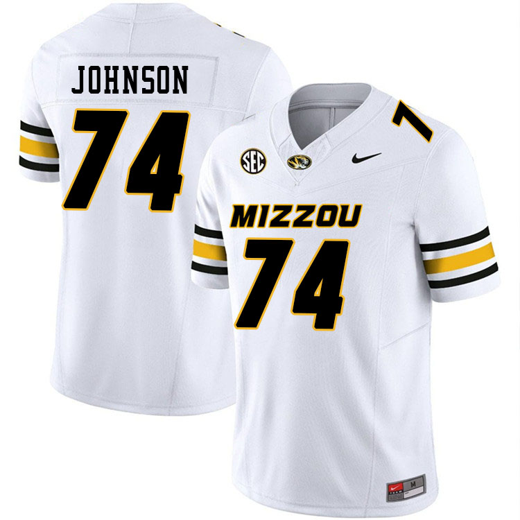 Men #74 Cam'Ron Johnson Missouri Tigers College Football Jerseys Stitched-White